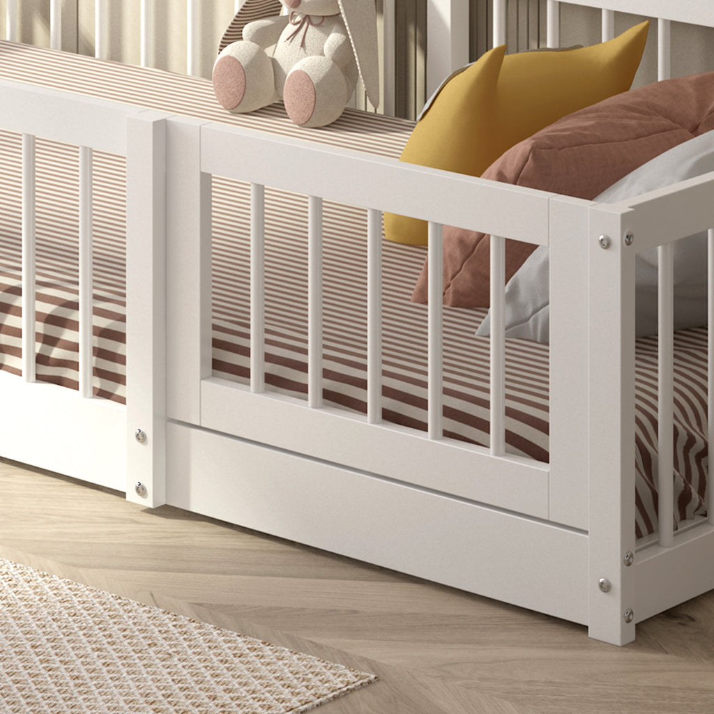 Lit au Sol Montessori en Bois Naturel — Modèle Dream Raft