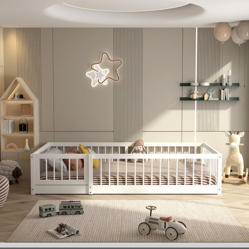 Lit au Sol Montessori en Bois Naturel — Modèle Dream Raft
