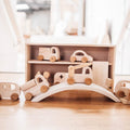 Set de Véhicules en Bois avec Circuit — Jeu d'Imagination Montessori