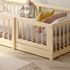 Lit au Sol Montessori en Bois Naturel — Modèle Dream Raft