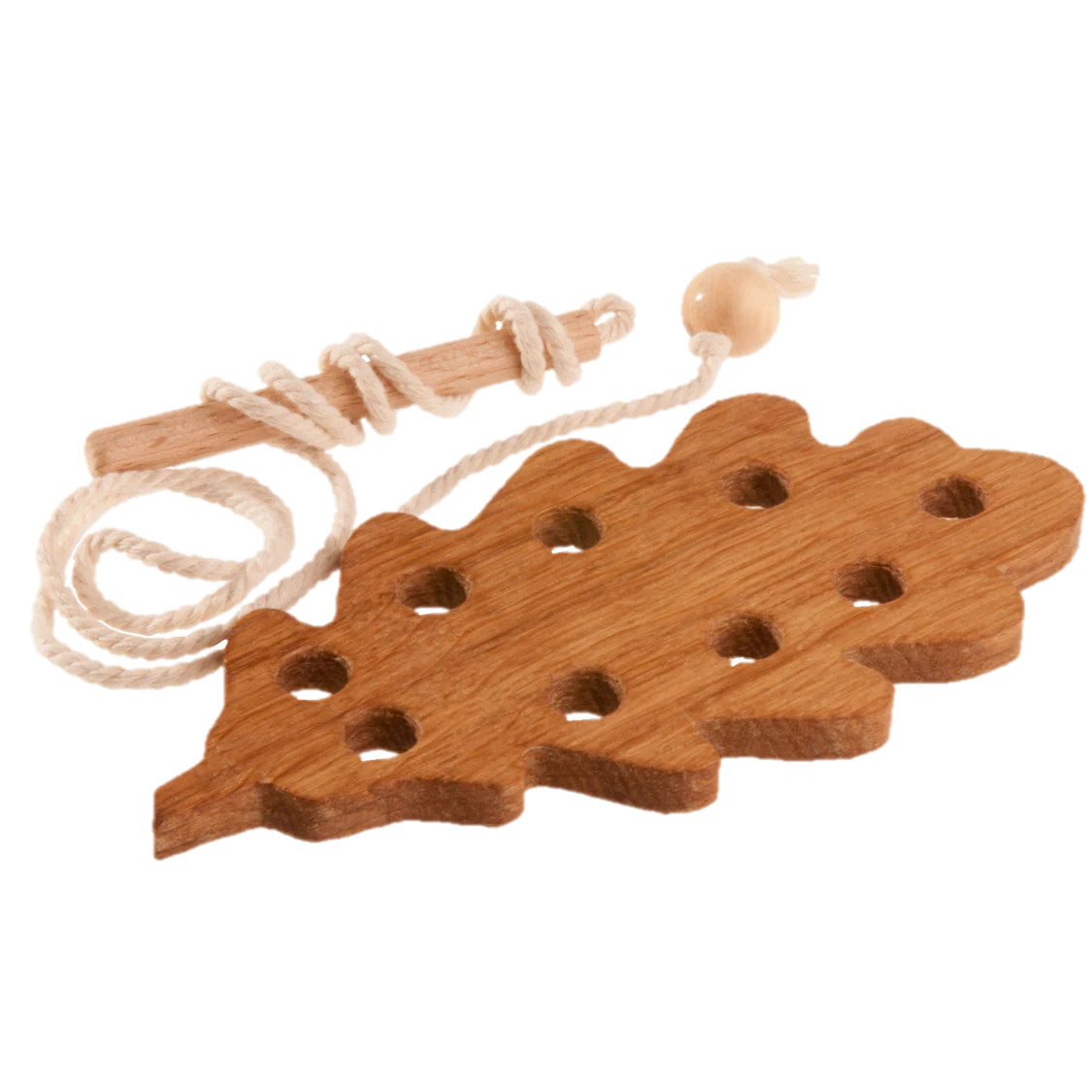 Jouet de Laçage Montessori en Bois — Lot de 3 Feuilles