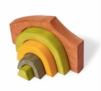 Arche d'Empilage en Bois — Blocs Sculptés Style Grotte