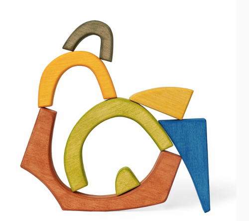 Arche d'Empilage en Bois — Blocs Sculptés Style Grotte