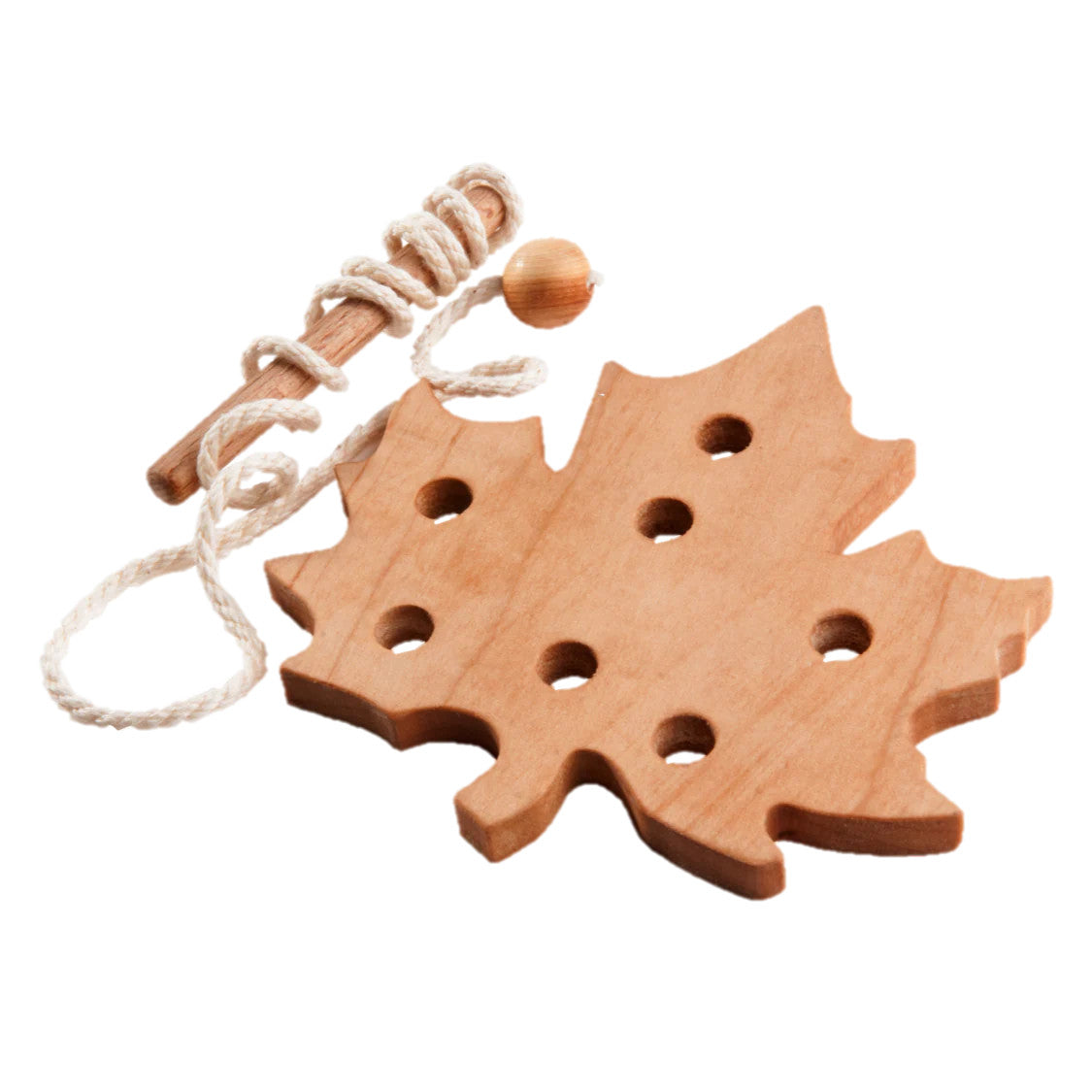 Jouet de Laçage Montessori en Bois — Lot de 3 Feuilles