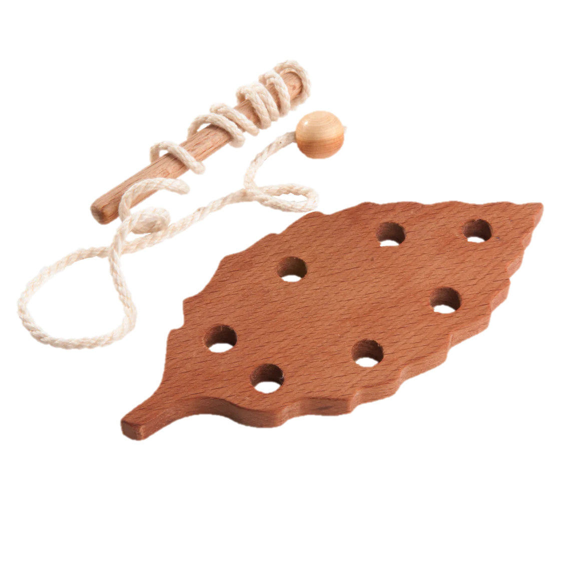 Jouet de Laçage Montessori en Bois — Lot de 3 Feuilles