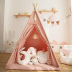 Tipi pour Enfant avec Tapis Pliable — Tente de Jeu Intérieur/Extérieur