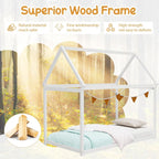 Lit Cabane Montessori avec Toit — Cadre en Bois pour Enfant