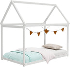Lit Cabane Montessori avec Toit — Cadre en Bois pour Enfant
