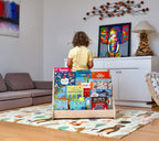 Bibliothèque Montessori en Bois avec Assise — Petit, Moyen ou Grand Format