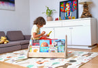 Bibliothèque Montessori en Bois avec Assise — Petit, Moyen ou Grand Format