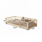 Lit au Sol Montessori en Bois Naturel — Modèle Dream Raft