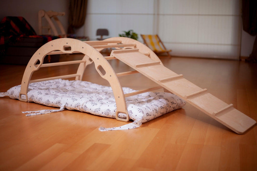 Set d'Escalade Montessori — Arche, Bascule, Rampe et Coussin