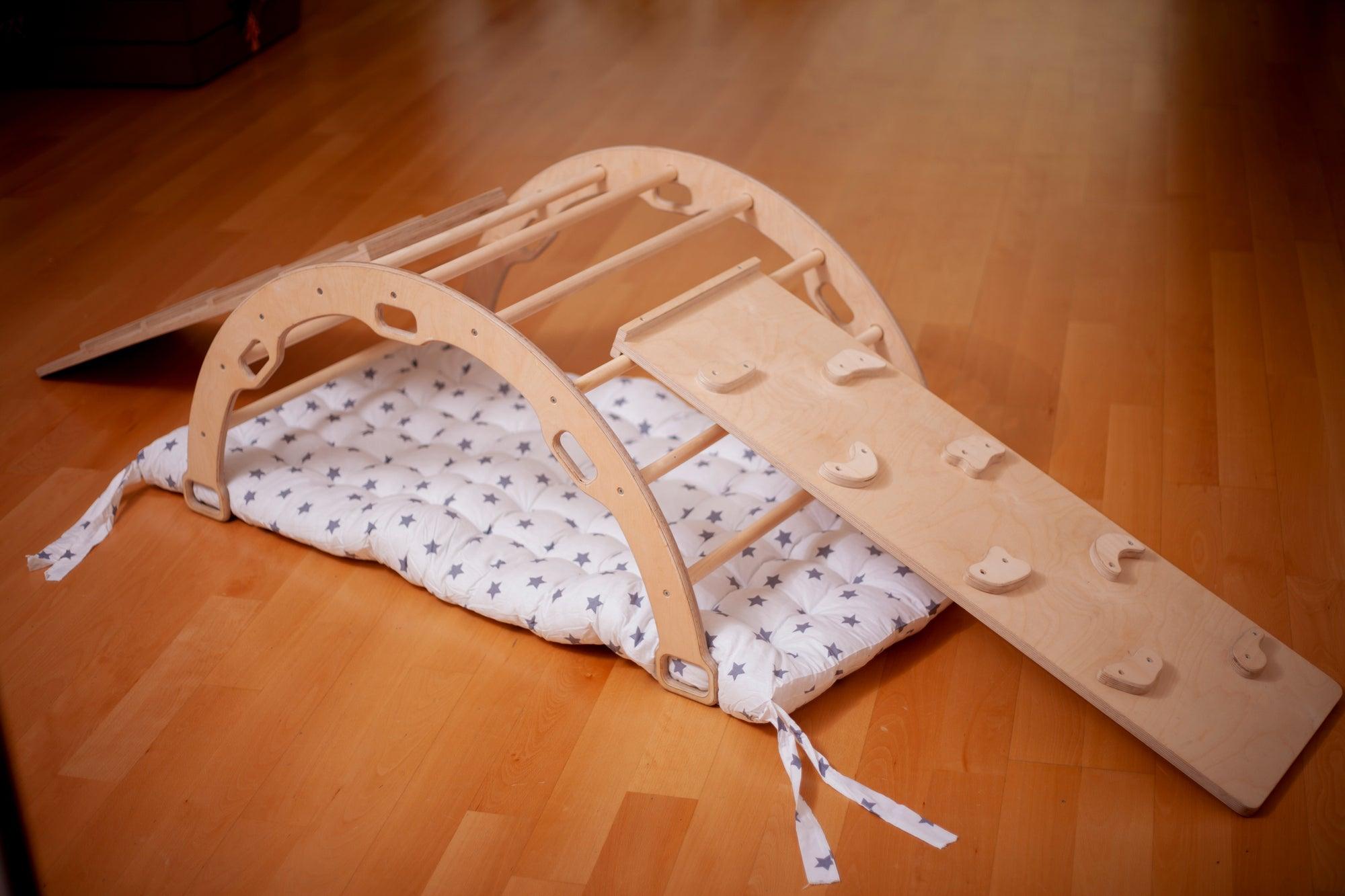 Set d'Escalade Montessori — Arche, Bascule, Rampe et Coussin