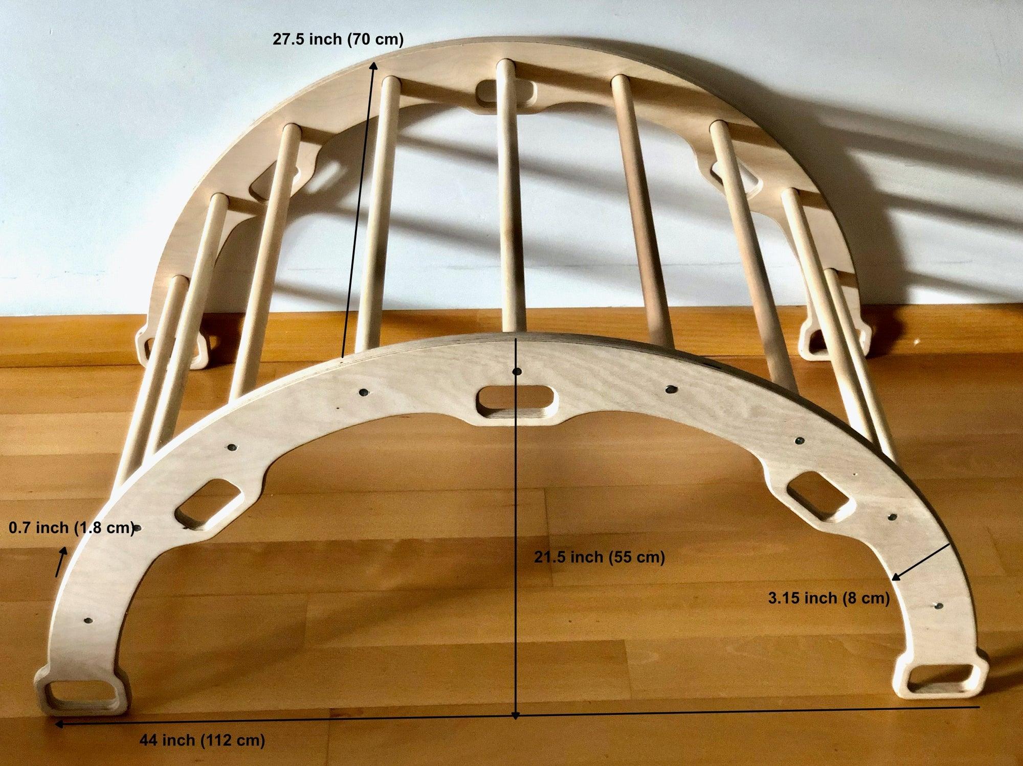 Arche d'Escalade Montessori avec Rampes — Set 3 Pièces en Bois