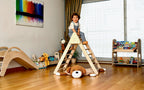 Triangle d'Escalade Pikler Pliable avec Rampe — Structure Montessori en Bois