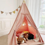 Tipi pour Enfant avec Tapis Pliable — Tente de Jeu Intérieur/Extérieur
