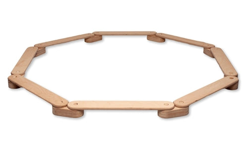Poutre d'Équilibre Montessori avec Pierres de Gué — Set en Bois