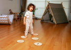 Poutre d'Équilibre Montessori avec Pierres de Gué — Set en Bois