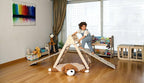 Triangle d'Escalade Pikler Pliable avec Rampe — Structure Montessori en Bois