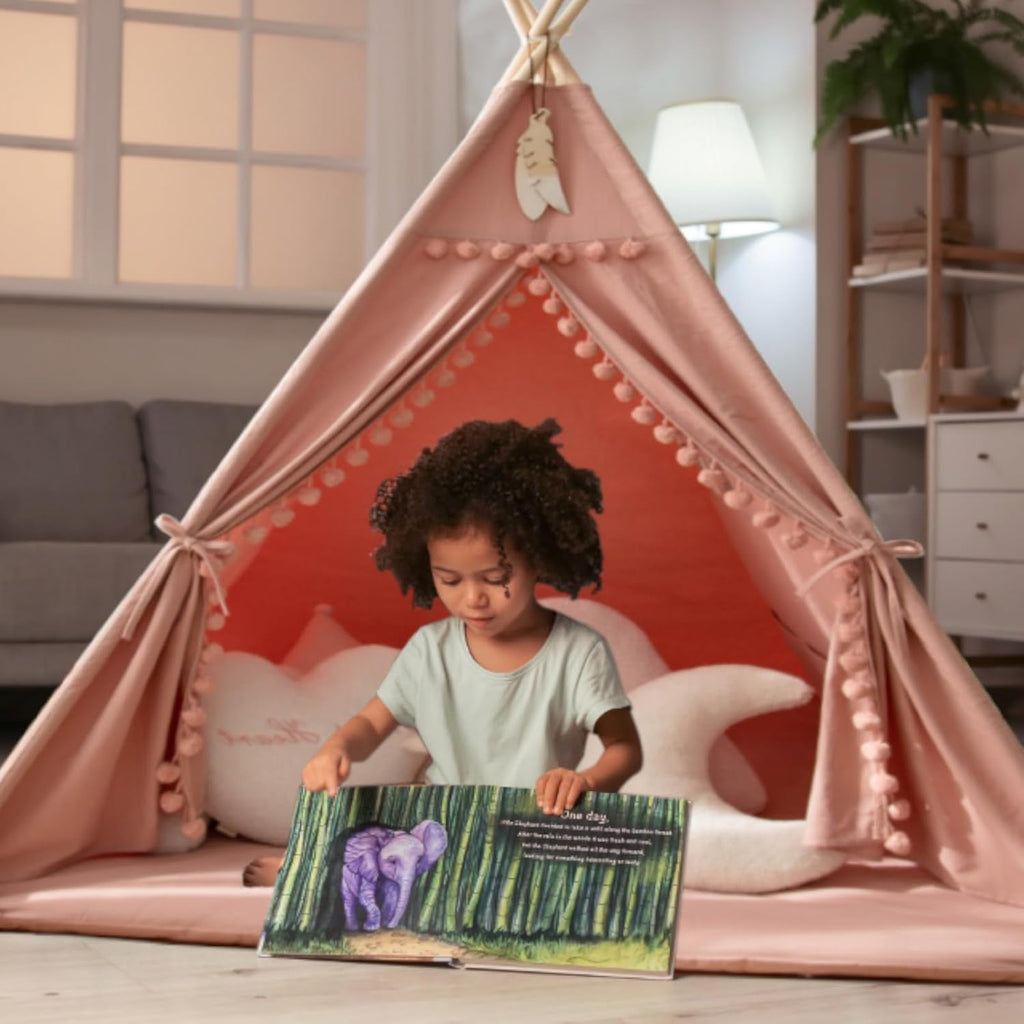 Tipi pour Enfant avec Tapis Pliable — Tente de Jeu Intérieur/Extérieur