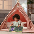 Tipi pour Enfant avec Tapis Pliable — Tente de Jeu Intérieur/Extérieur