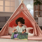 Tipi pour Enfant avec Tapis Pliable — Tente de Jeu Intérieur/Extérieur