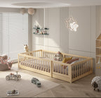 Lit au Sol Montessori en Bois Naturel — Modèle Dream Raft