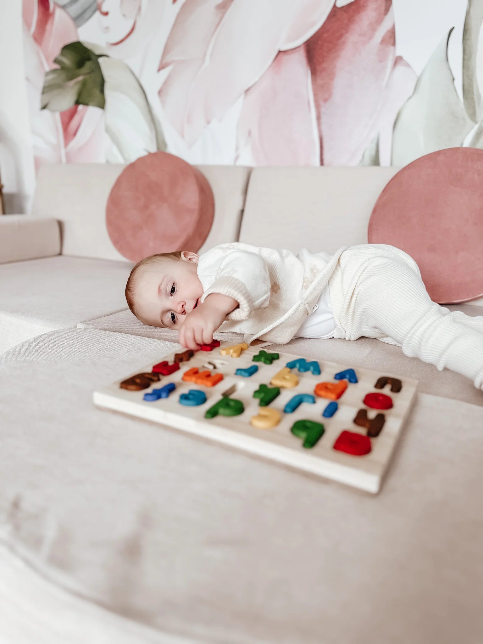 Puzzle Alphabet en Bois — Lettres Minuscules Colorées Montessori