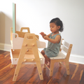 Table d'Art Montessori avec Tableau Noir — Bureau Créatif en Bois