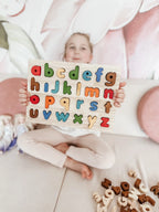 Puzzle Alphabet en Bois — Lettres Minuscules Colorées Montessori