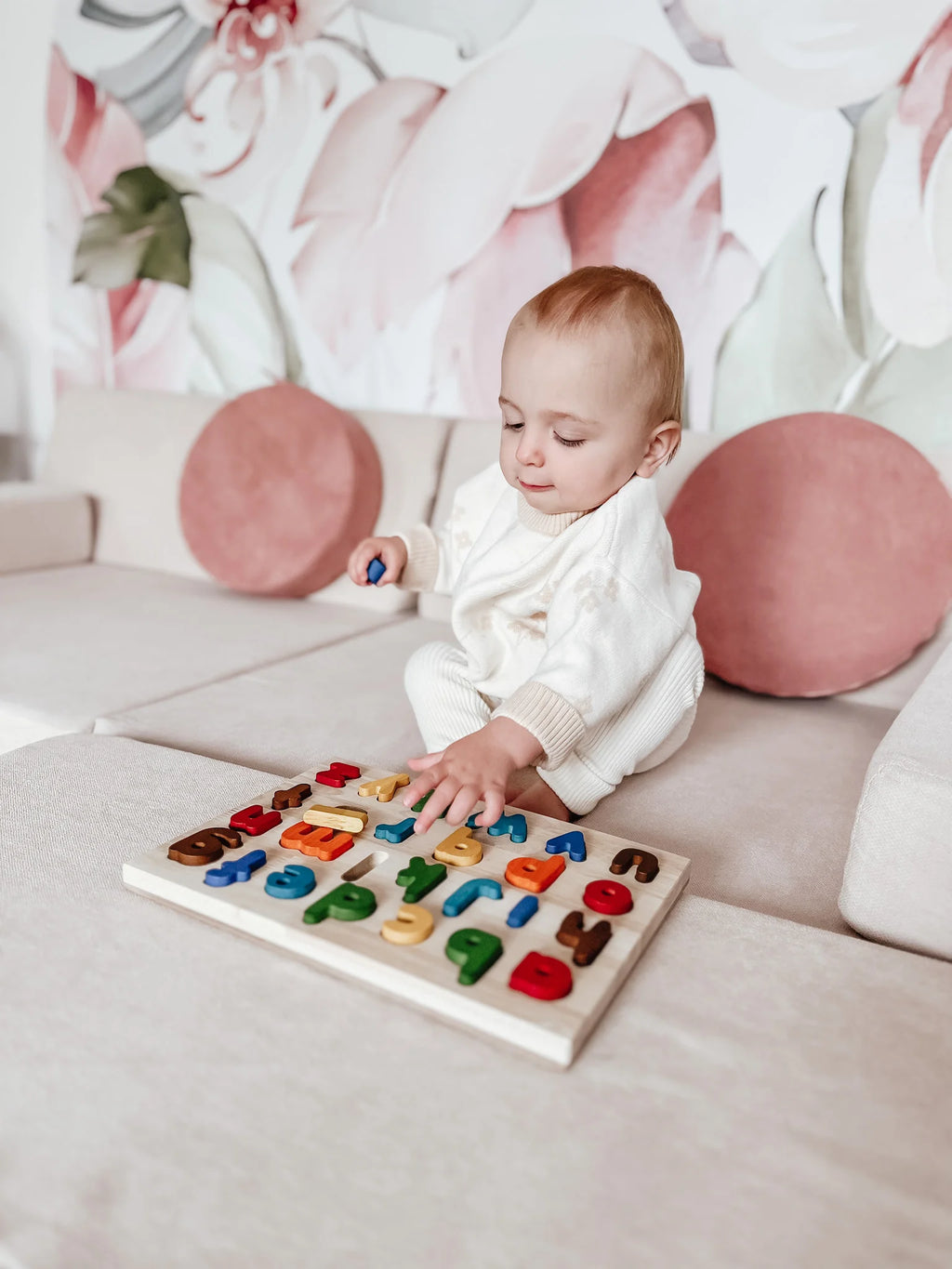 Puzzle Alphabet en Bois — Lettres Minuscules Colorées Montessori