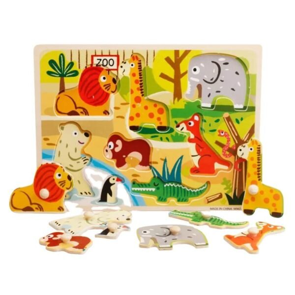 Puzzle animaux en bois — Montessori