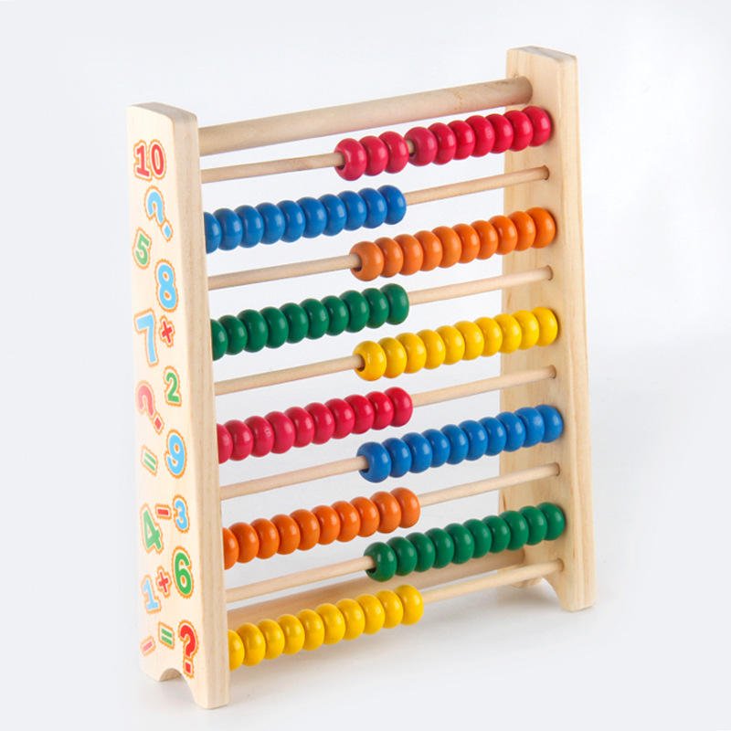 Boulier Montessori en bois — 100 perles